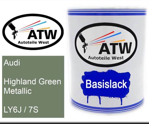 Audi, Highland Green Metallic, LY6J / 7S: 1L Lackdose, von ATW Autoteile West.